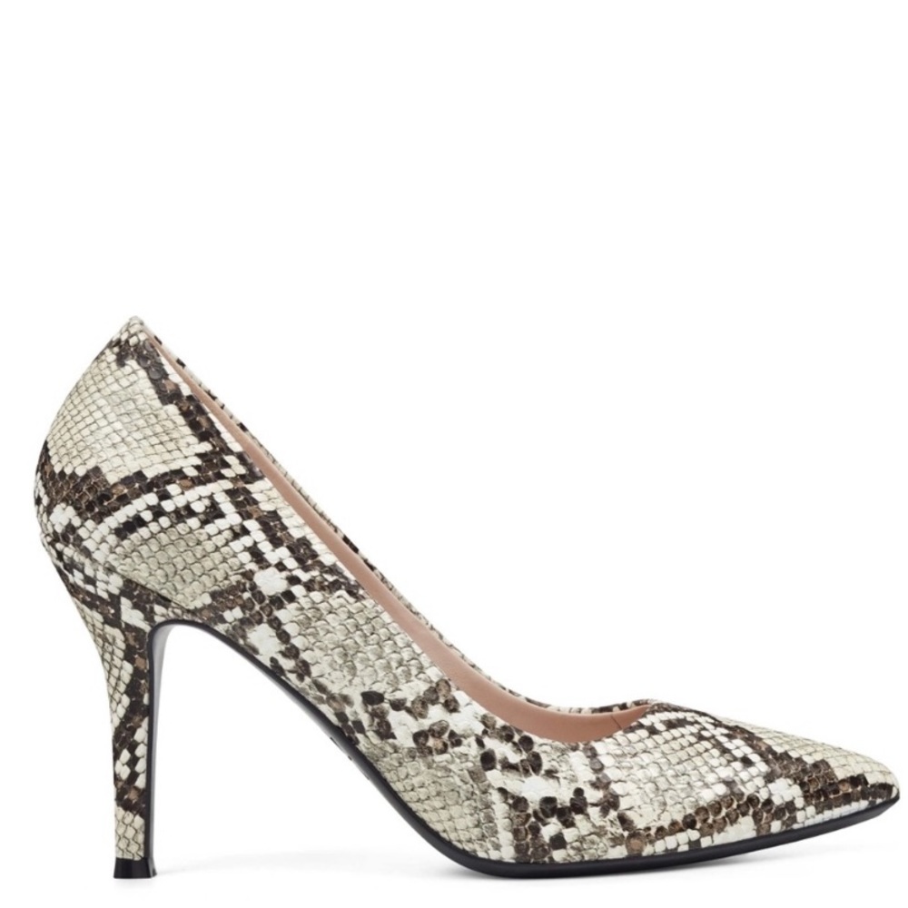 Faux snake skin heels